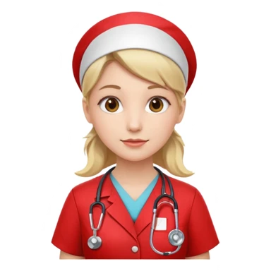 Nurse wearing red sticker