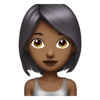 Girl bronze skin with dark red straight hair, Hanzel eyes sticker