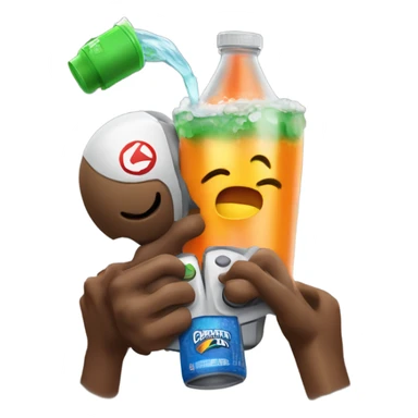 Playing video games while drinking Gatorade  sticker