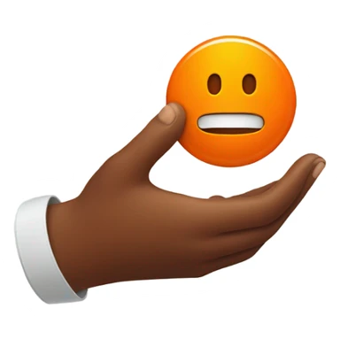 Round orange pill in a hand sticker