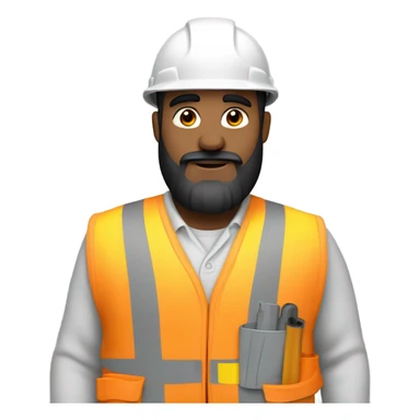 construction worker with a black beard sticker