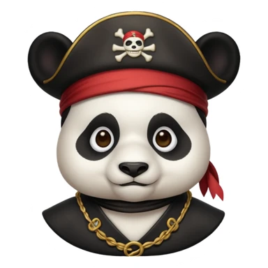 panda with pirate hat emoji sticker