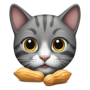 cat with peanut sticker
