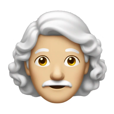 a old woman with white hair and a great moustache sticker