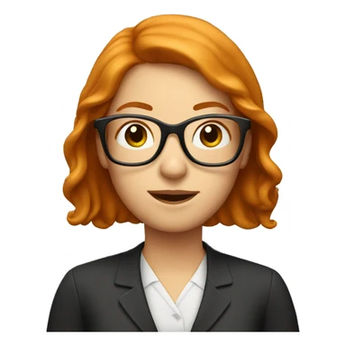 Woman teacher ginger head with glasses sticker