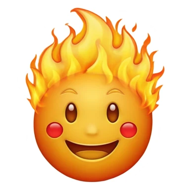 Emoji lighting itself on fire sticker