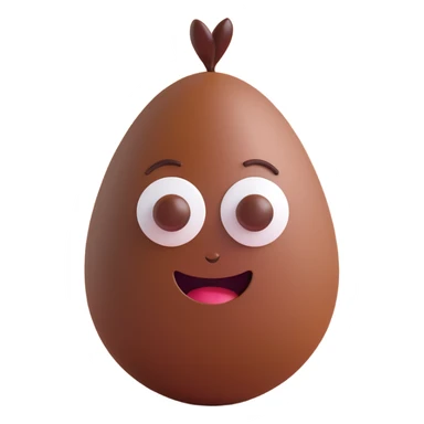 arabica coffee bean with a nice face, 3D style, proportional dimensions 7x4 cm sticker