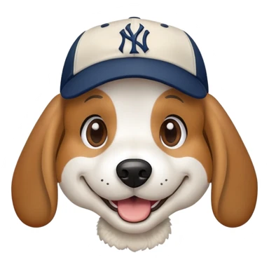 Beagle in Yankees gear sticker