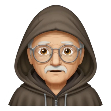 old Man with glasses in cloak over head sticker