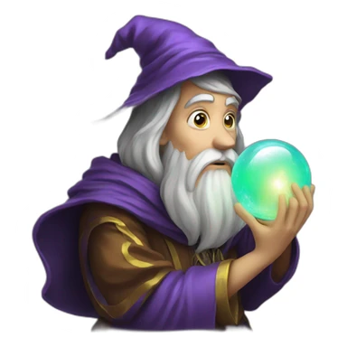 wizard pondering an orb sticker