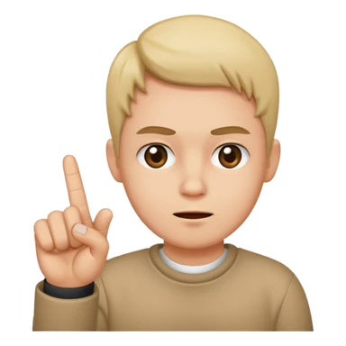 Middle finger with face sticker