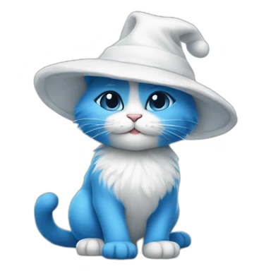 Smurf cat with white hat sticker