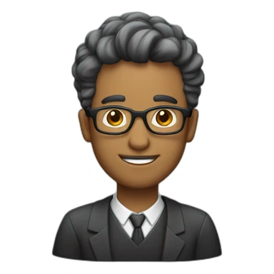 Professor homem claro de cabelos negros e encaracolados sticker