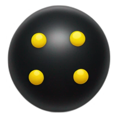 black squash ball with two yellow dots sticker
