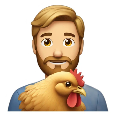 beardy man with chicken sticker