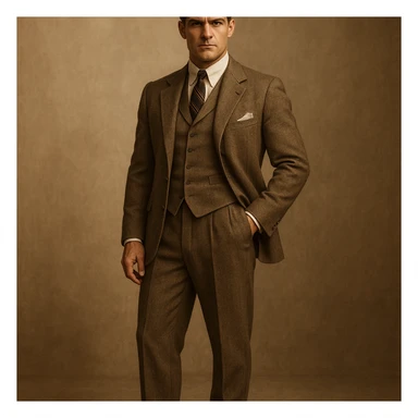 Tom Buchanan, full body, wearing a vintage suit, strong jawline, standing confidently, 1920s upper class sticker