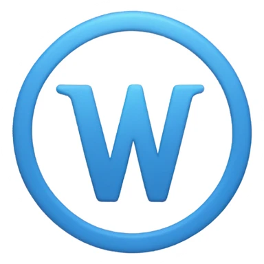 Circle blue letter w sticker