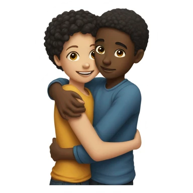 lightskin boy and black girl hugging sticker