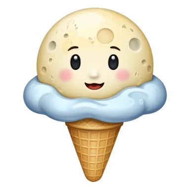 Ice cream that looks like the moon and is shiny sticker