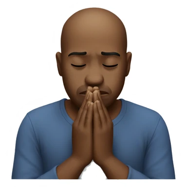 crying emoji with praying hands sticker
