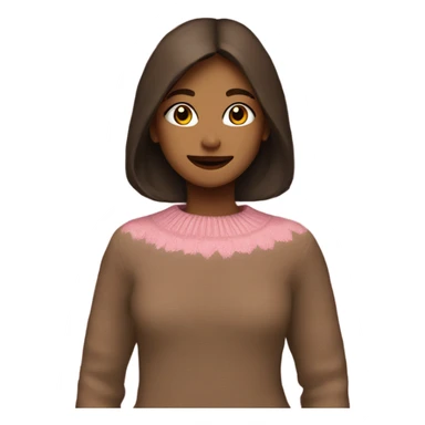 brown pink bloom sweater sticker