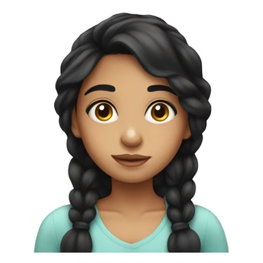 Cute hispanic girl with big eyes and black hair sticker
