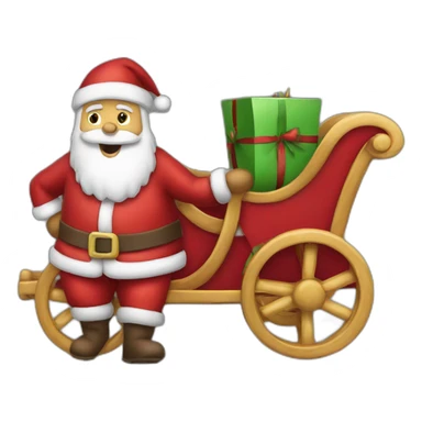 pere noel sur un traineau sticker