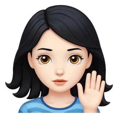 Pale Girl with wave black hair sticker