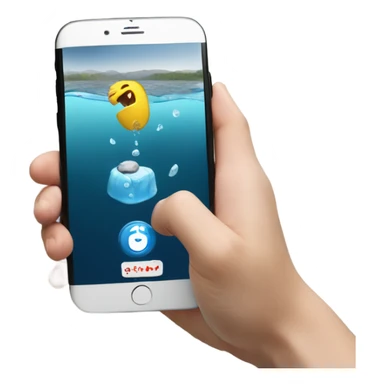 Phone dropping in river sticker