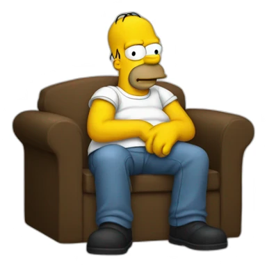 Homer sitting of a wal sticker