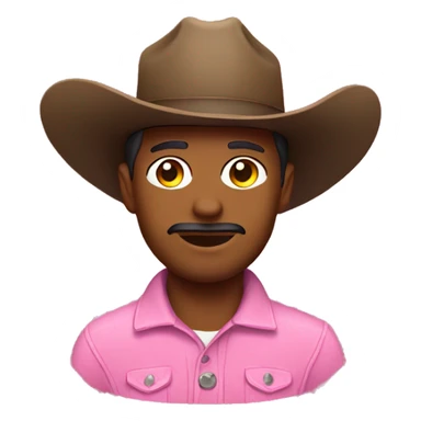 Cowboy wearing a pink cowboy hat sticker