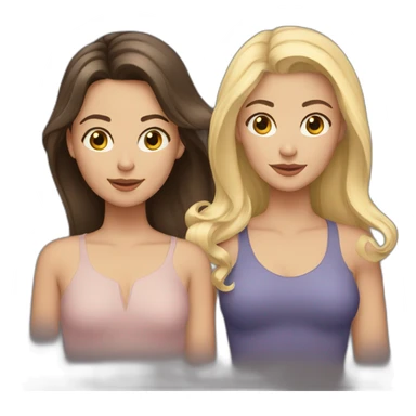sisters one brunette and one blonde sticker