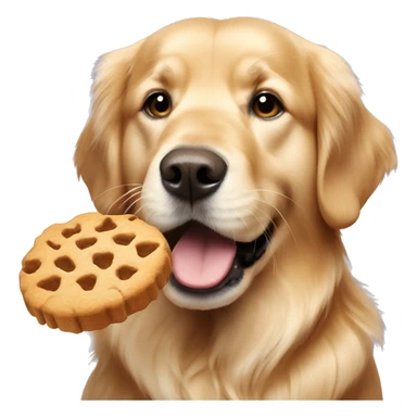 golden retriever with a treat sticker