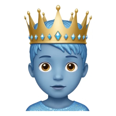 blue Boy glitter crown sticker