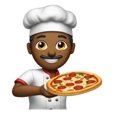 Pizza chef with Pizza sticker