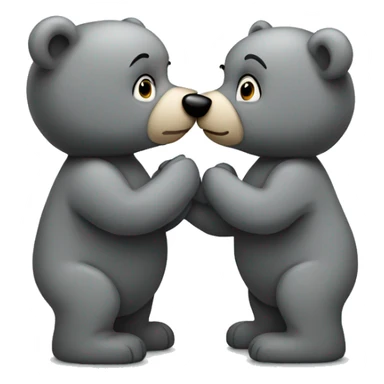 realistic-grey-bears-gives-kiss sticker