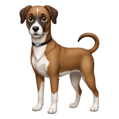 Mountain cur dog with white face black nose and brown ears sticker