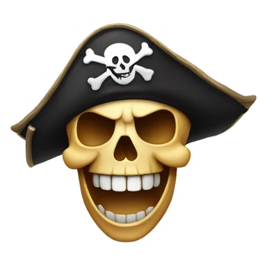 Skull laughing with Pirate Hat sticker