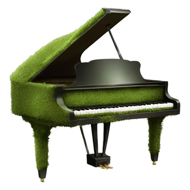 Grand piano with moss on ir sticker
