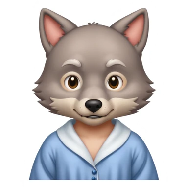 The big bad wolf put on Grandma's clothes and disguised itself as a human. sticker