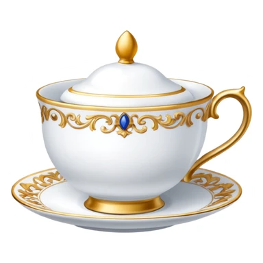 Fancy tea cup sticker