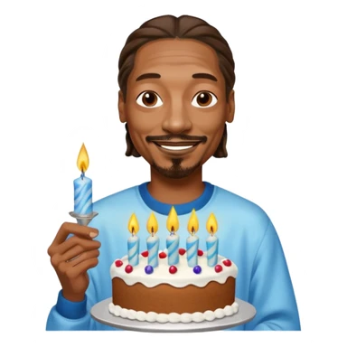 snopp dogg holding birthday cake sticker