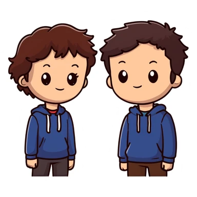 Hannah Baker with brown hair and Clay Jensen standing close together, emotional teenagers from 13 Reasons Why sticker