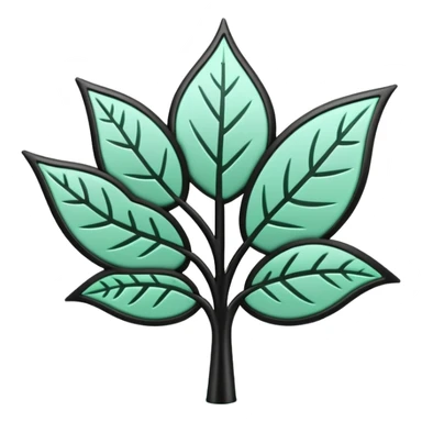 Environnement (Environment), 3D techy icon with black and mint green (#B5F4D3) color scheme, eco-friendly technology with leaf and circuit patterns sticker