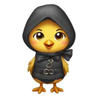 Cute girl chicken with a bow being a thief  sticker