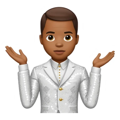 Kirk Franklin with dark brown hair, white sequin outfit  sticker