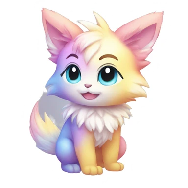 Anthro-Pastel-Gradient-Fur-Sona-Chibi-Shiny-Fakémon full body sticker