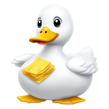 white duck plush with Chips written on it sticker