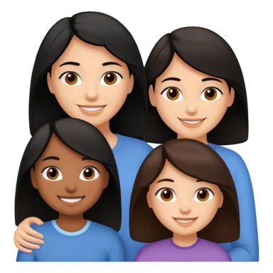 3 besties one with black hair and two with brown hair sticker