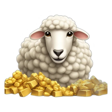 Sheep with a pile of gold sticker